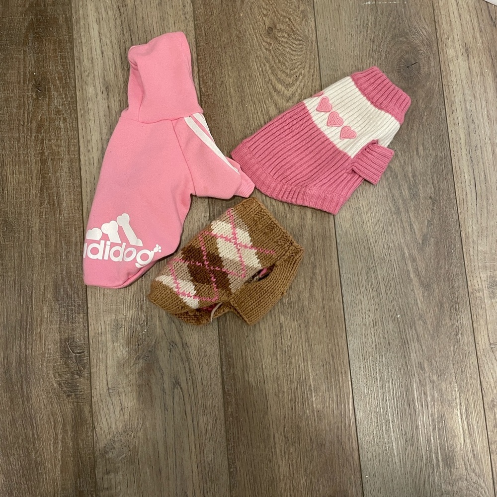 Pink and Brown Dog Sweater Set